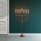 Modern Solid Metal Judaica Hanukkah Menorah 9 Branched Candelabra